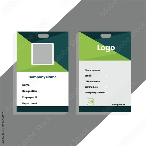 Modern Business & School ID Card Design Template – Professional Corporate Identity Badge, Student ID Card Layout, Clean & Minimal Style,  Vector File, Company id card, id card, id card