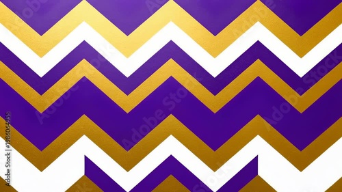 Abstract purple and gold chevron pattern background with bold geometric zigzag lines for modern design