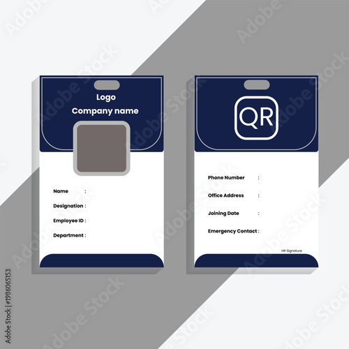 Modern Business & School ID Card Design Template – Professional Corporate Identity Badge, Student ID Card Layout, Clean & Minimal Style,  Vector File, Company id card, id card, id card