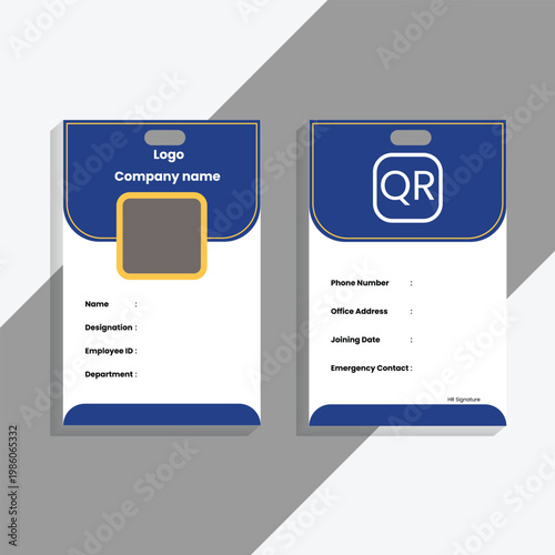 Modern Business & School ID Card Design Template – Professional Corporate Identity Badge, Student ID Card Layout, Clean & Minimal Style,  Vector File, Company id card, id card, id card