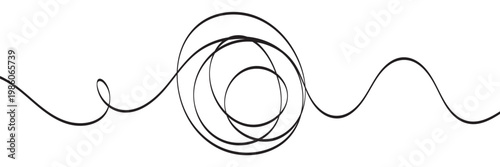 Hand-drawn scribbles of tangled intertwined lines in different shapes and size. editable line. adjusta ble stroke width on white background.