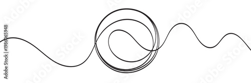 Hand-drawn scribbles of tangled intertwined lines in different shapes and size. editable line. adjusta ble stroke width on white background.