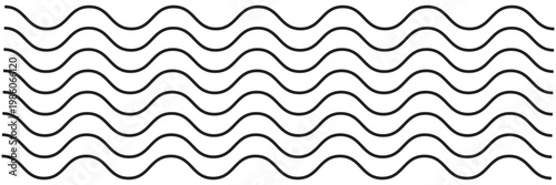 Seamless wavy line and zigzag patterns set. Horizontal curvy waves stripe and zig zags. Collection of underlines, linear sings, border and frames design element. Vector illustration EPS10