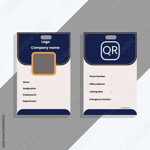 Modern Business & School ID Card Design Template – Professional Corporate Identity Badge, Student ID Card Layout, Clean & Minimal Style,  Vector File, Company id card, id card, id card
