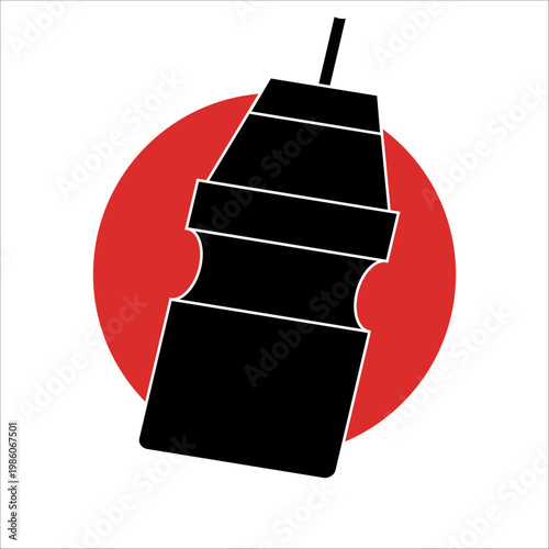 A prebiotic yogurt silhouette in japan style