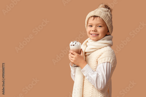 Smiling little child in war...