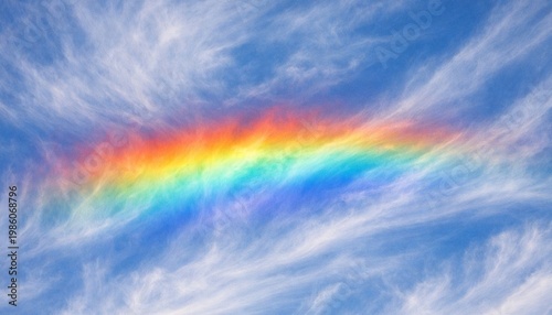 A vibrant circumzenithal arc paints the bright blue sky.