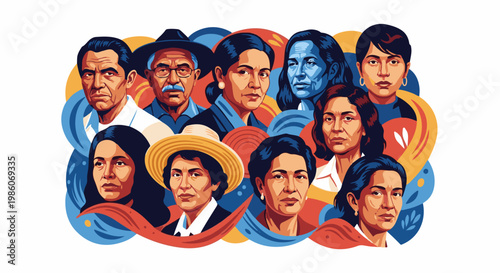 Vibrant pixelated collage features diverse individuals in a celebratory composition