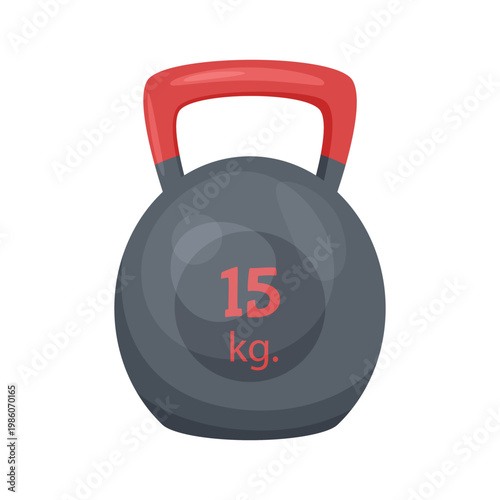 Kettlebell. Vector illustration on a white background. Concept of a healthy lifestyle, sports, fitness.