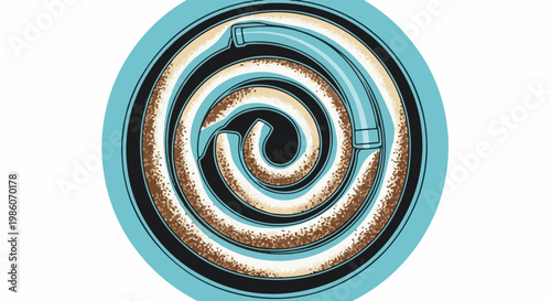 Swirling hose with textured bands in a circular pattern