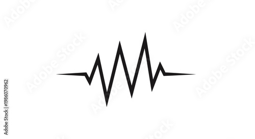 Black Medical Heartbeat Line Graph Signal.