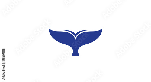 Blue whale tail fin swimming ocean.