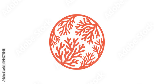 Tableau sur toile Coral Reef Circular Pattern Design.