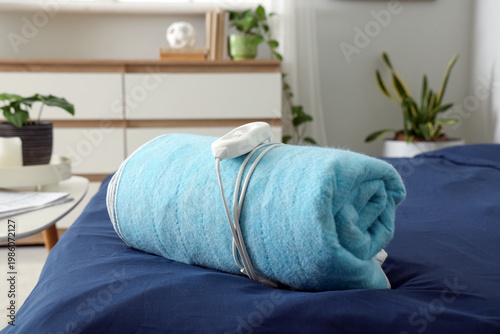 Folded electric heating pad...