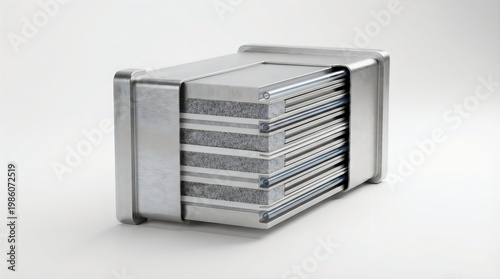 Silver toned stacked book replica sculpture artistic representation of knowledge and learning