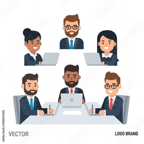 Business people sitting at a table.