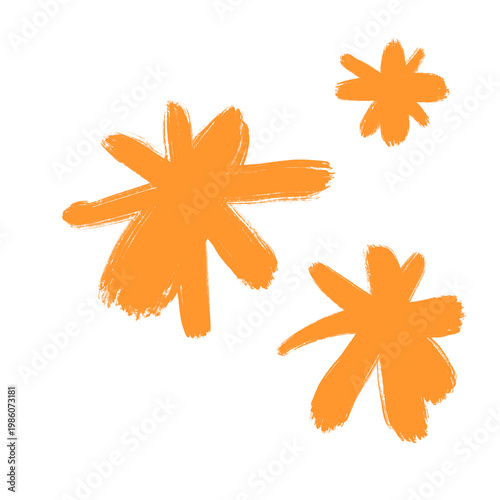 Orange Brushstroke Flowers