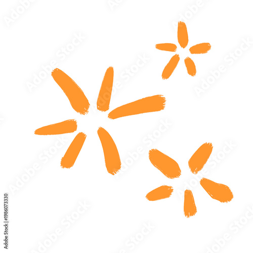 Orange Floral Brushstrokes