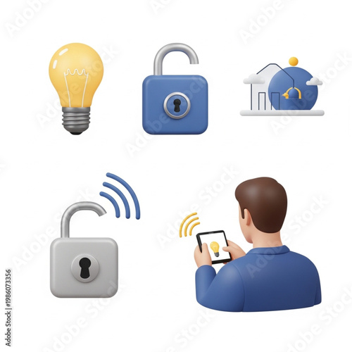 Man holding tablet with padlock icon.