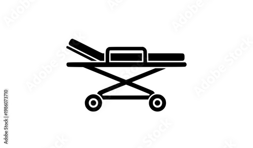 Stretcher logo icon vector minimal medical transport symbol isolated on white background
