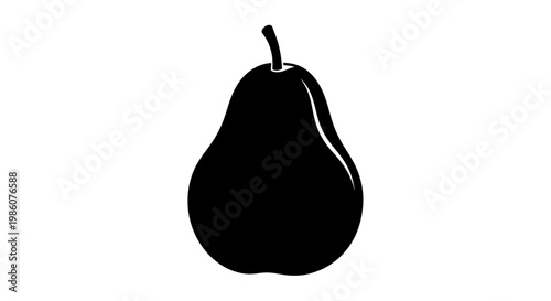 Fruites Black pear icon, fruit symbol, vector silhouette, food illustration isolated on White Background vactor EPS