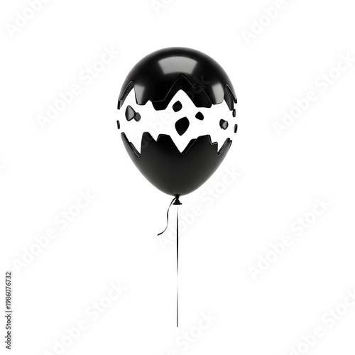 Black balloon with white skull design.
