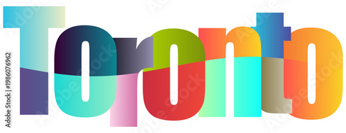Photography Colorful gradient text logo design featuring Toronto city name