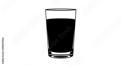 Fruites Glass, drink, beverage, liquid, dark, juice, soda, vector icon isolated on White Background vactor EPS