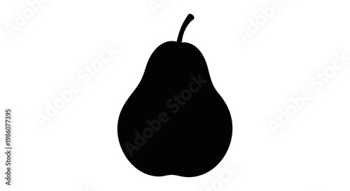 Fruites Black pear icon, fruit silhouette, vector pear, food illustration isolated on White Background vactor EPS