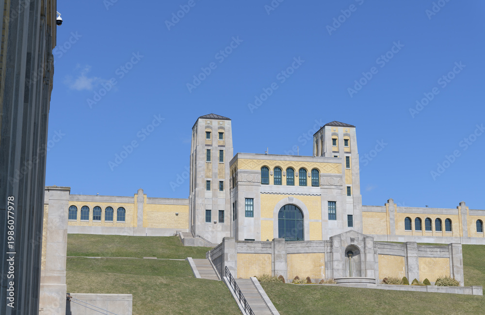 Fototapeta premium R.C. Harris Water Treatment Plant; Thomas C. Pomphrey; Art Deco and Byzantine; 1941; 2701 Queen Street East, Toronto; municipal water purification and distribution