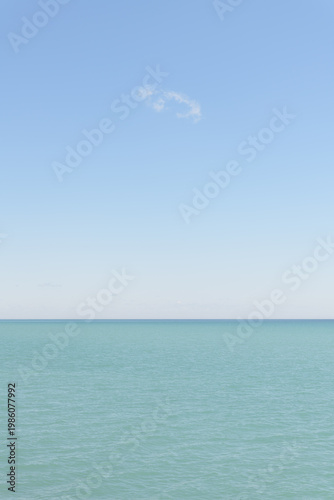 blue sea and blue sky