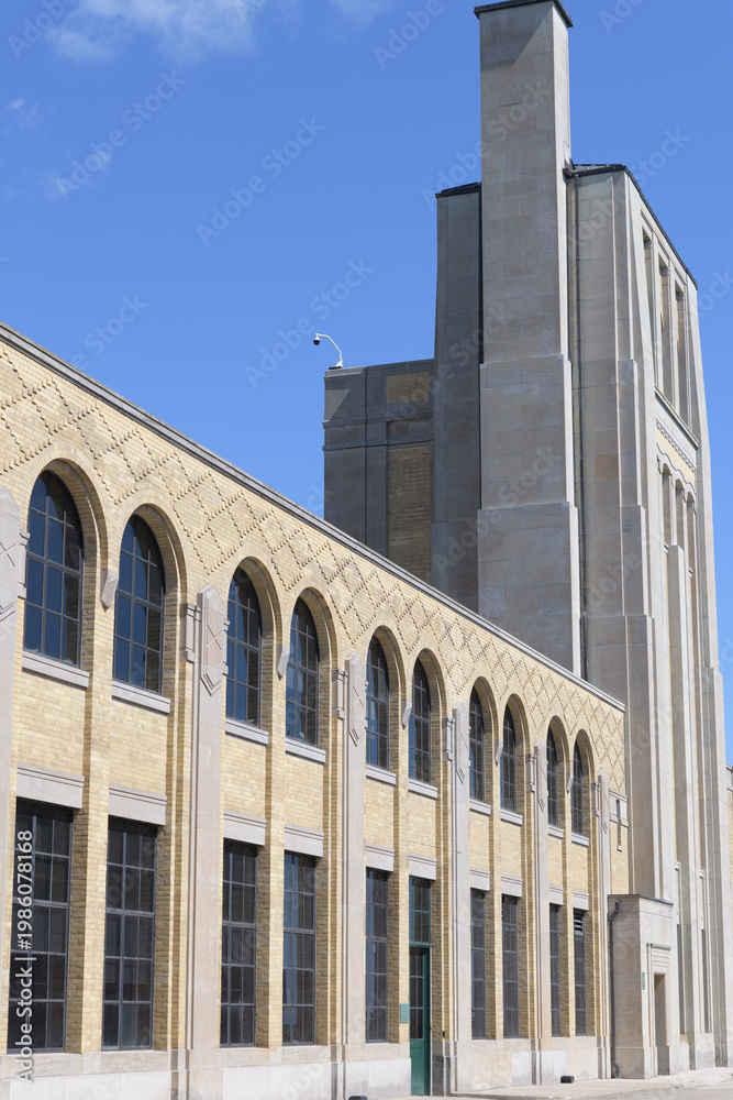 Obraz premium R.C. Harris Water Treatment Plant; Thomas C. Pomphrey; Art Deco and Byzantine; 1941; 2701 Queen Street East, Toronto; municipal water purification and distribution