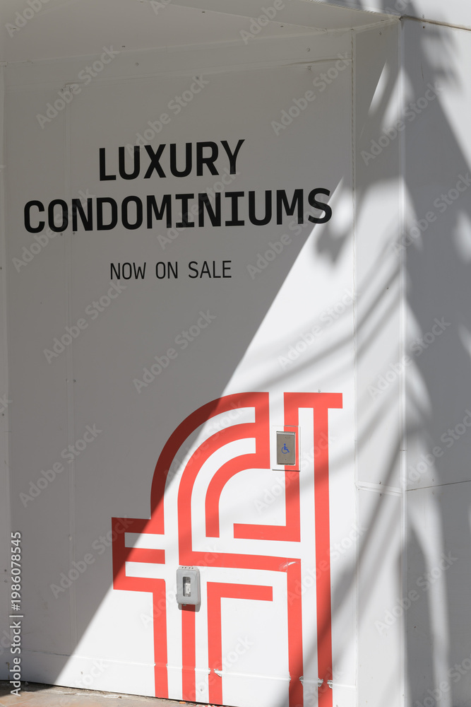 Naklejka premium sign outside future site of Freed Hotel & Residences at 240 Adelaide St W, Toronto (luxury condominiums now on sale)