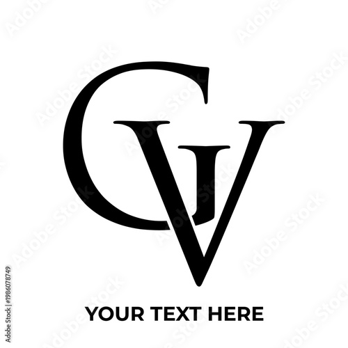 Monogram CV Logo Design.
