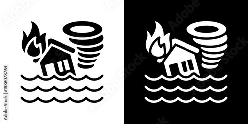 Natural Disaster Icon Set Multiple Style Collection