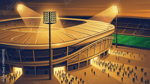 Large Stadium with People Inside.