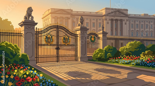 Large ornate iron gate entrance.