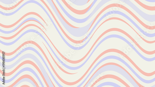Abstract wavy pattern with pastel pink and lavender hues on cream