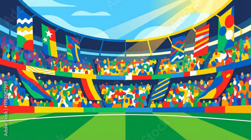 People cheering in a stadium.