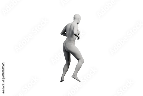 3D Young Woman Mannequin Dynamic Dancing Pose dancing Left Back Three-