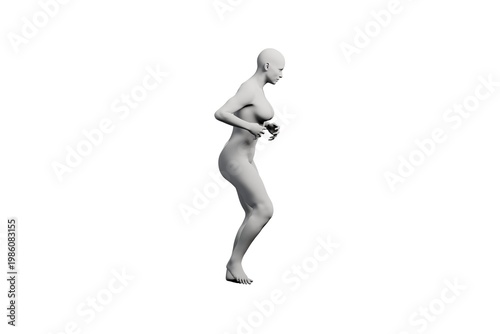 3D Young Woman Mannequin Dynamic Dancing Pose dancing Left Side View