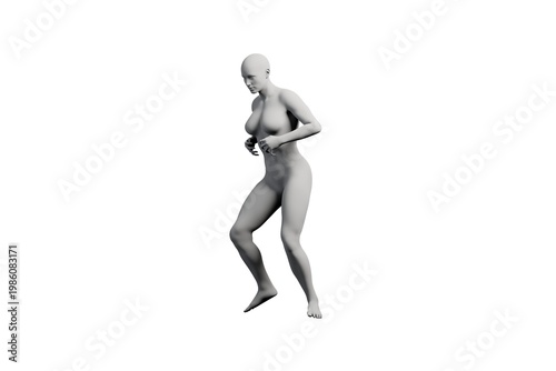 3D Young Woman Mannequin Dynamic Dancing Pose dancing Right Back Three
