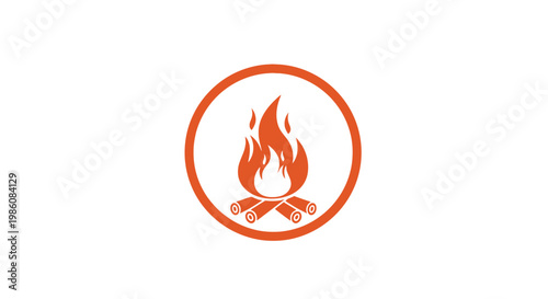 Burning campfire flame icon symbol.
