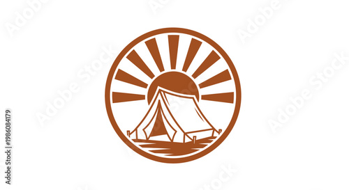 Camping Tent Outdoor Recreation Symbol Logo.