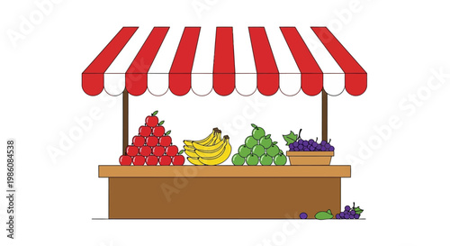 Fresh Fruit Stand with Colorful Produce.