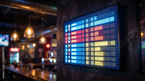 Colorful graph on screen display.