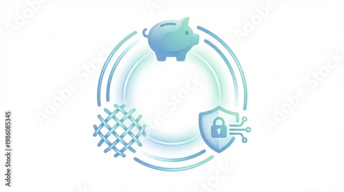 Digital finance security savings concept.
