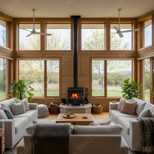 house with fireplace 