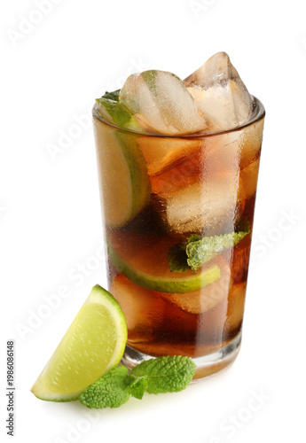 Glass of cold Cuba Libre co...