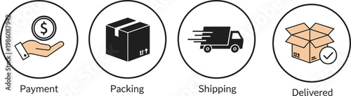 Vector collection of minimalist black and white coffee icons featuring espresso machines paper cups coffee pots and beans isolated on white background for cafe design